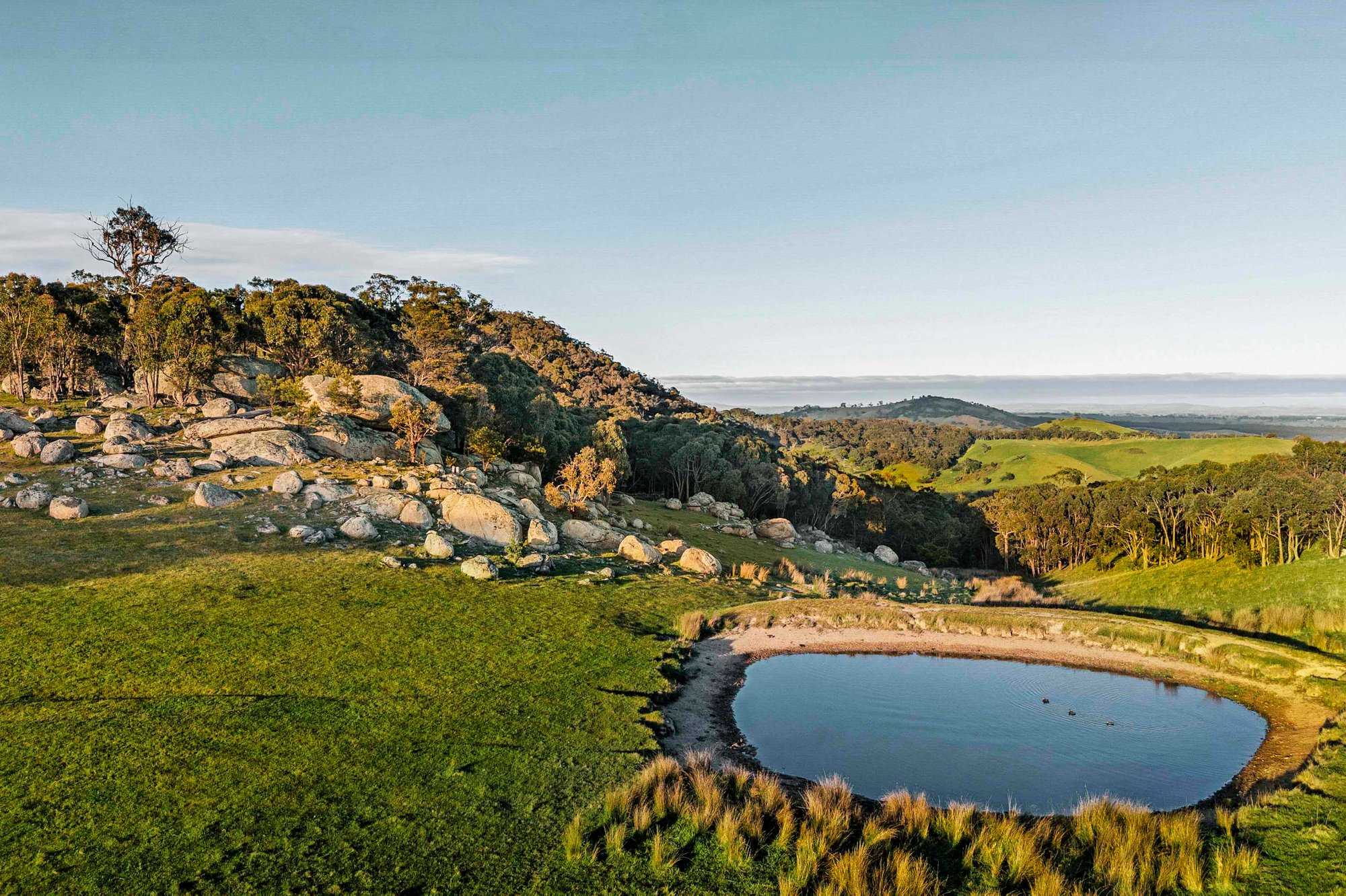 Acreage real estate photography dam